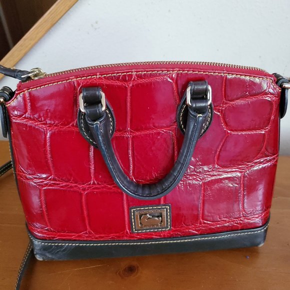 Dooney & Bourke Handbags - Dooney & Bourke Red Croc-Embossed Leather Purse